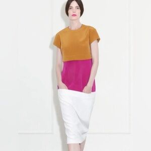 BARBARA CASASOLA Silk Colourblock Dress